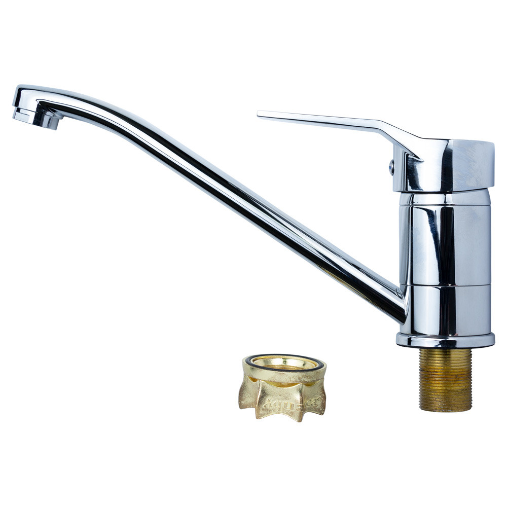 AQUATICA Смеситель MJ Ø40 для кухни гусак прямой 250мм на гайке AQUATICA MJ-1B235C (9744110) Київ - фото 5