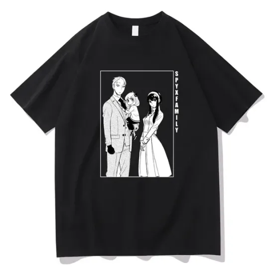 Футболка с аниме принтом Сим'я Шпиона Размер оверсайз (S/M/L) Черный AnimeT1159 Днепр