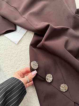 Жіноче базове мініплаття з декоративними ґудзиками креп костюмка Шоколадний, 42/44 Одеса