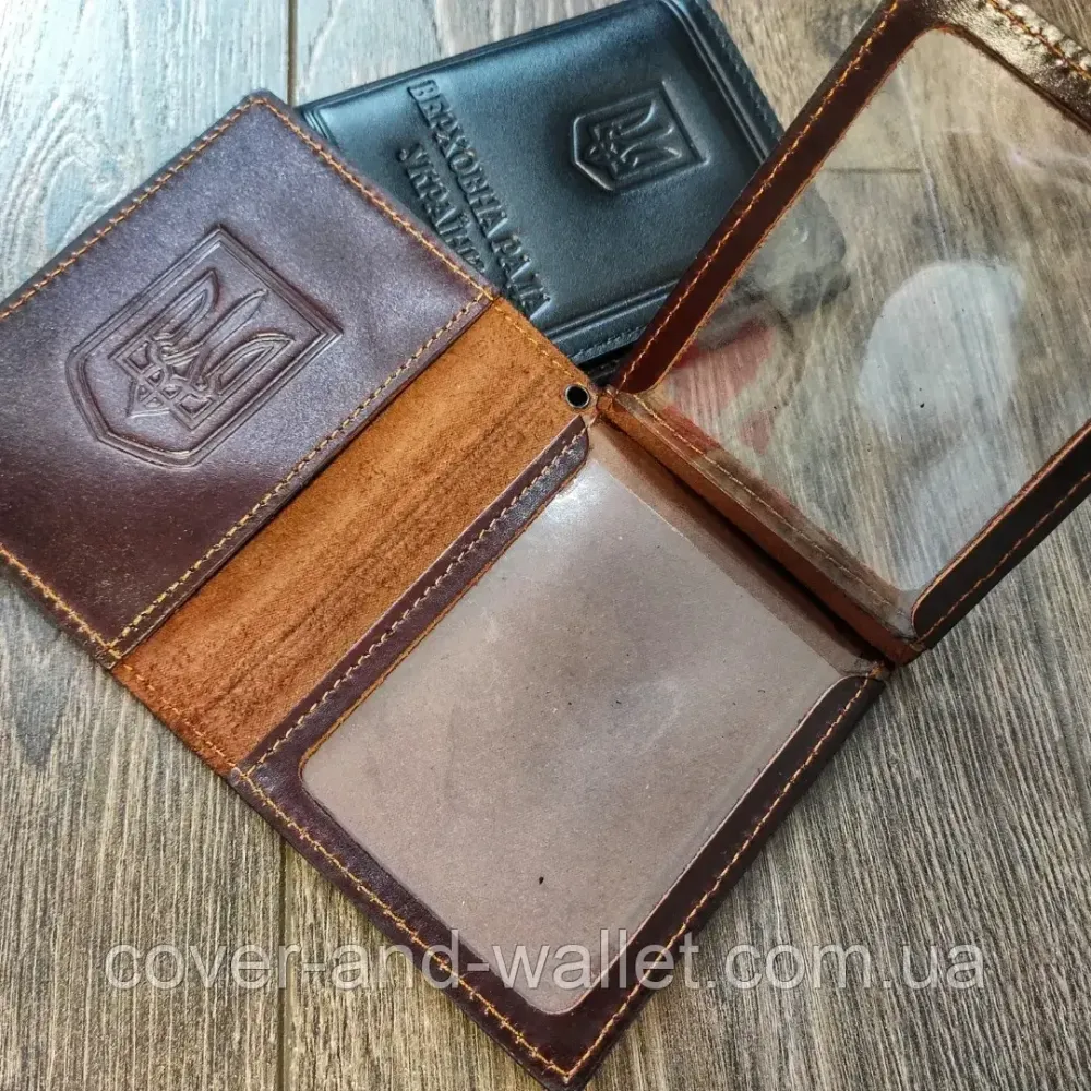 Шкіряна обкладинка Верховна Рада України бордового кольору Київ - фото 4