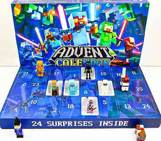 Новогодний адвент календарь Лего Майнкрафт на 24 окошка. Харьков