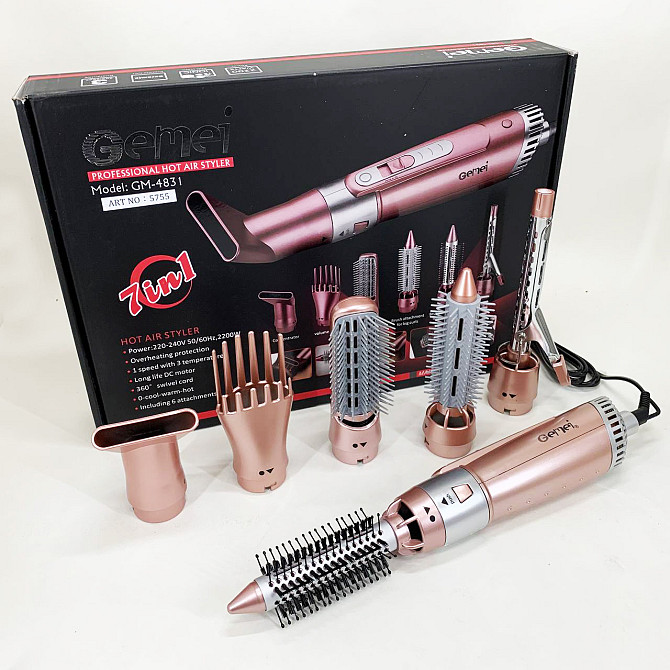 Фен-брашинг для волосся GEMEI GM-4831, Фен стайлер, Фен іонізований для дому та салону KC-50 Київ - фото 1