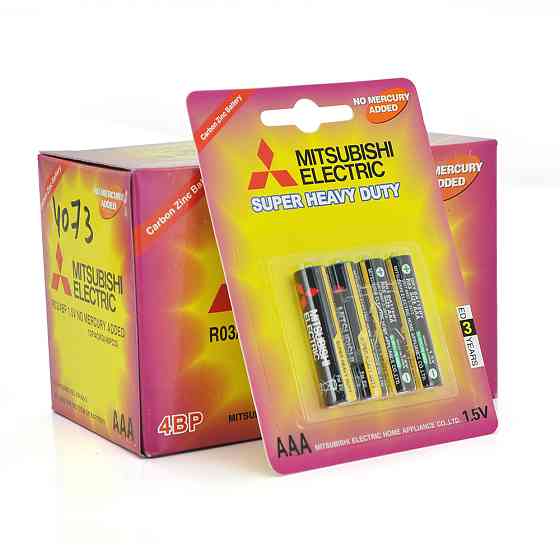 Батарейка Super Heavy Duty MITSUBISHI 1.5V AAA/R03, 4pcs/card, 48pcs/inner box, 576pcs/ctn (комплект Полтава