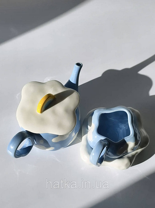 Чайник заварювальний керамічний Olens "Біла хмаринка" 900 мл (функц. 700 мл) 8030-444 Київ - фото 3