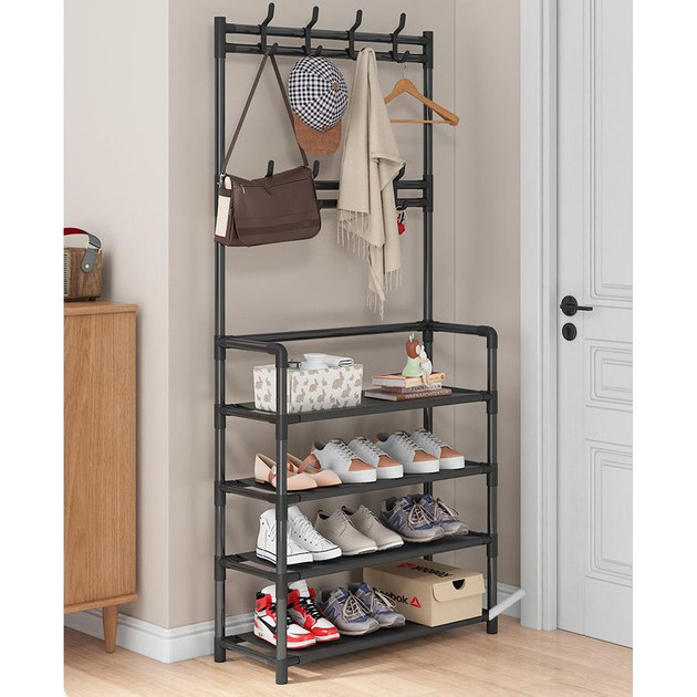 Полиця стійка органайзер для взуття 154 х 60 х 29,5 см, Полиця для взуття з IO-619 пластиковими ярусами Київ - фото 1