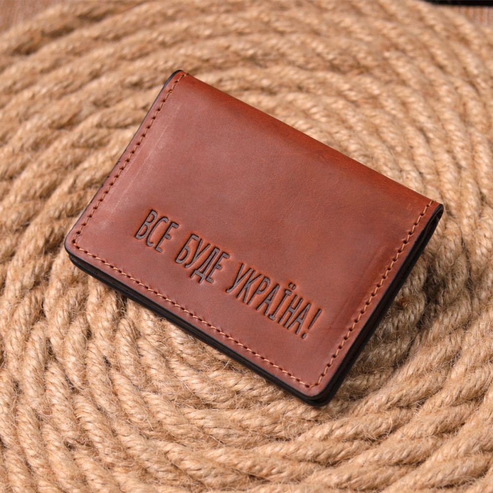 Практична обкладинка на автодокументи у вінтажній шкірі Україна GRANDE PELLE 16706 Світло-коричнева Київ - фото 8