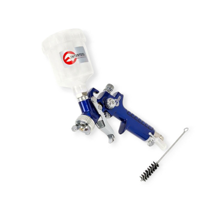 Пістолет фарбувальний HVLP MINI d-0.8 з верх. пласт. бачком 125мл. синій Мукачево - фото 2