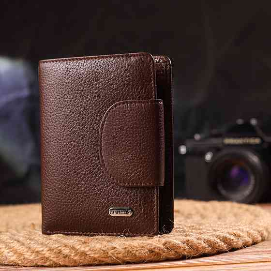 Жіночий вертикальний гаманець з натуральної шкіри CANPELLINI 21679 Коричневий Київ