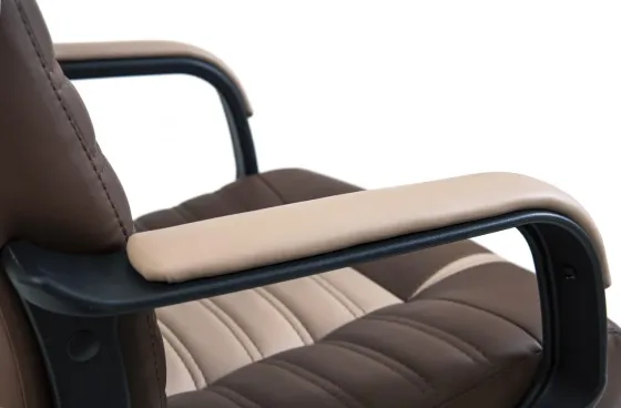 Офісне Крісло Керівника Richman Atlant Kansas Brown-Latte Підлокітник Річ Пластік М3 MultiBlock Бежево-Коричневий Київ