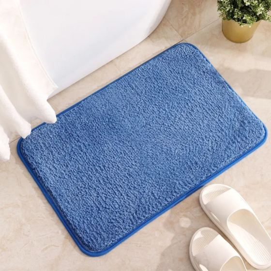 Коврик для ванной комнаты и душа коврик для ног в душевую,микрофибра, атискользящий размер 40х60 см,синий Каменец-Подольский