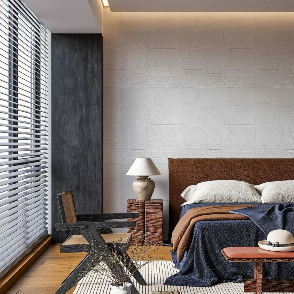 Самоклеюча 3D панель 700х700х6мм Камінь білий (151) SW-00001155 Дніпро - фото 5