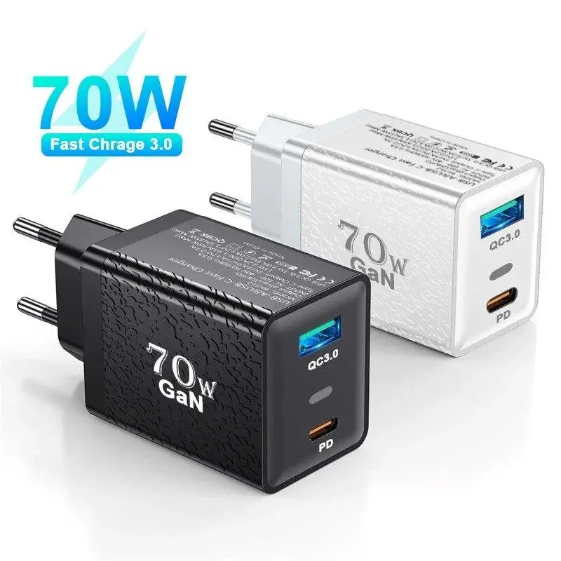 Зарядний пристрій GaN BK312 USB Type-C 70W Quick Charge 3.0 Чорний Київ - фото 3