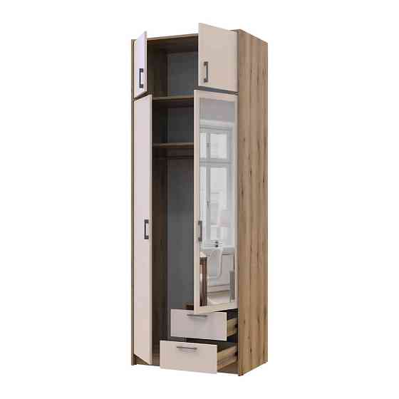 Шкаф для одежды Doros Ронди с антресолью и зеркалом Дуб Артизан/Кашемир 2ДСП 82х52х236 DRS-011678 (80737811) Львов