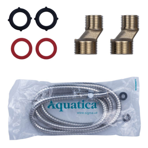 Змішувач KN d40мм для ванної гусак прямий 350мм дивертор вбудований картрідж Aquatica Житомир - изображение 7