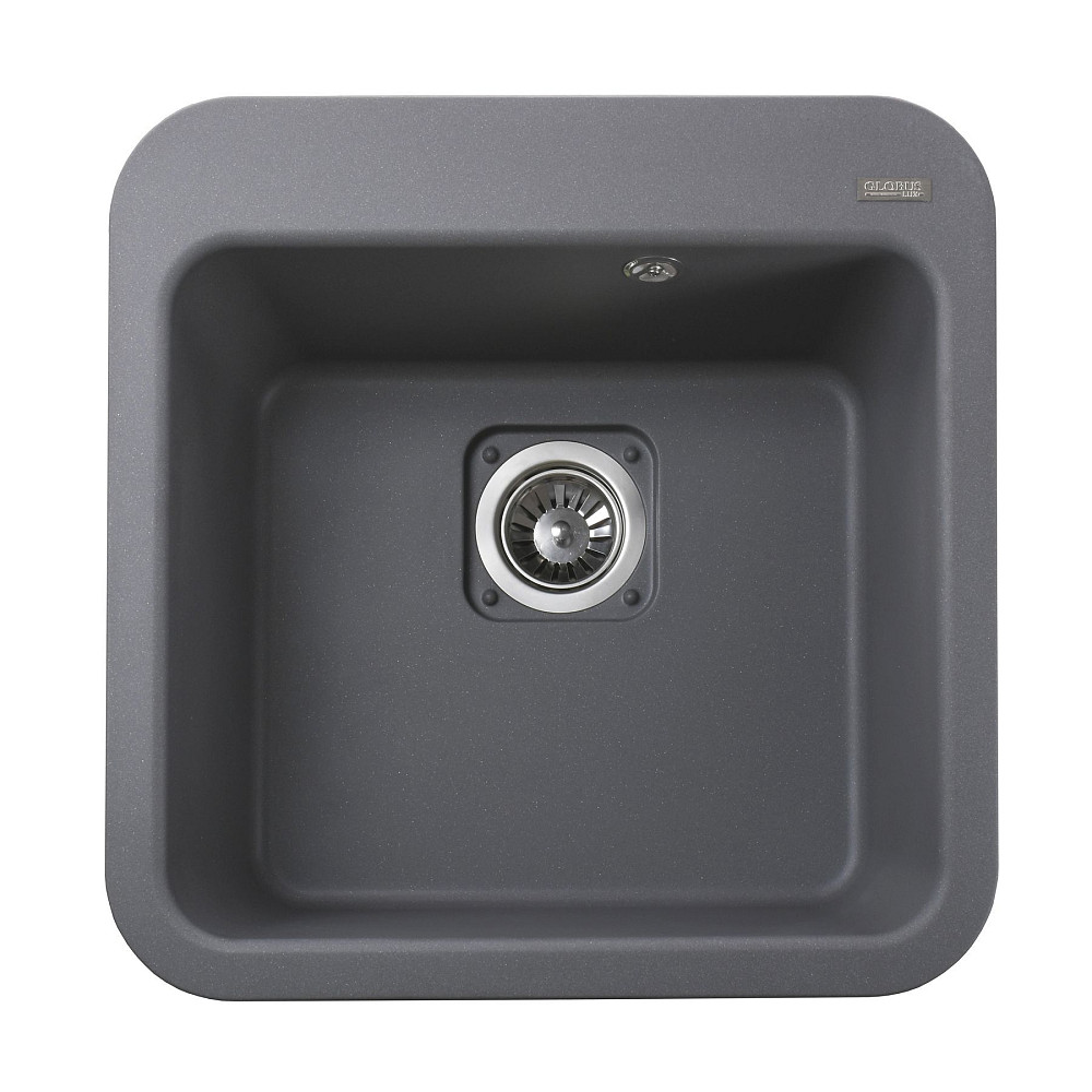 Гранітна мийка Globus Lux BARBORA сірий металік 510х510мм-А0003 Тернопіль - фото 2