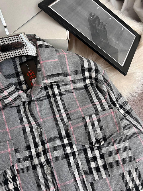 Жіноча тепла оверсайз сорочка у клітинку фланель Одеса - фото 10