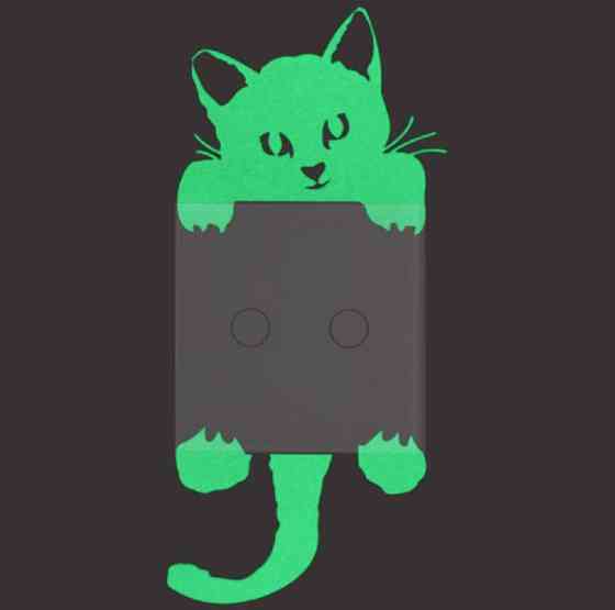 Кіт світиться в темряві 8*8см Київ