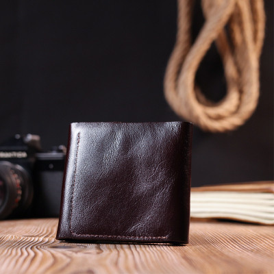 Портмоне Shvigel З натуральної шкіри Коричневе (16621) Вінниця - фото 2