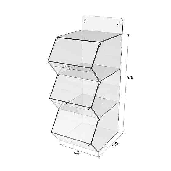 Диспенсер EKOSTAR вертикальный для мармеладов, снеков, орехов 3 ячейки Киев