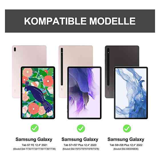 Чохол-клавіатура IVEOPPE для Samsung Tab S7 FE синій підсвітка QWERTZ Bluetooth 12.4" Київ