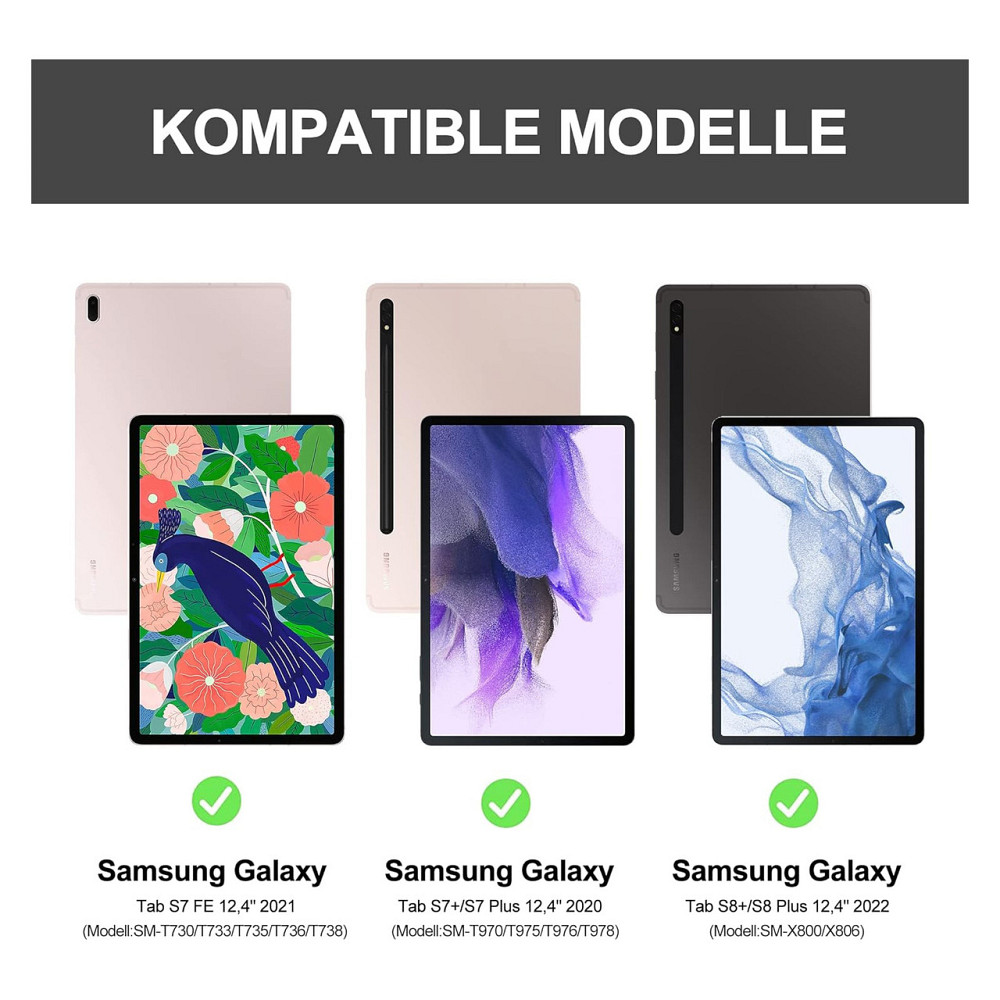 Чохол-клавіатура IVEOPPE для Samsung Tab S7 FE синій підсвітка QWERTZ Bluetooth 12.4" Київ - фото 2