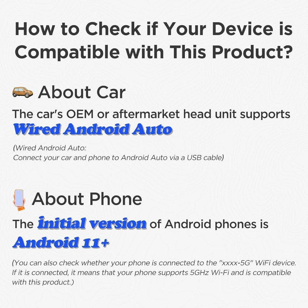 Бездротовий адаптер Android Auto для авто з 2017 року, перехідник з дротового Android Auto USB-A, USB-C, донгл для перетворення Київ - фото 8