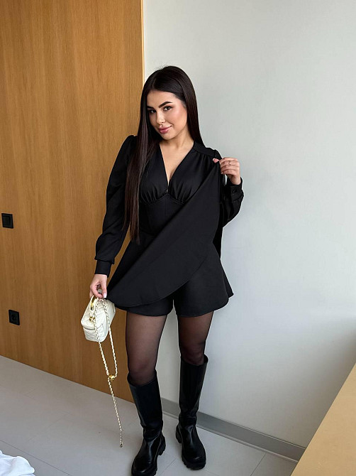 Женское платье-комбинезон с имитацией корсета костюмка Одесса - изображение 2