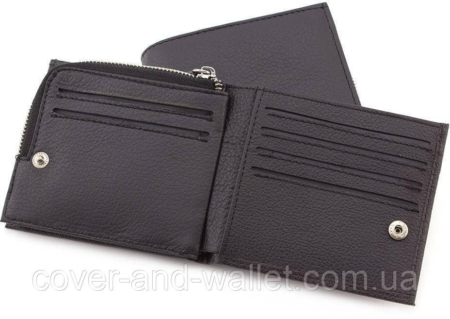 Небольшой мужской кожаный кошелёк для купюр карточек и монет SТ 154 Киев - изображение 7