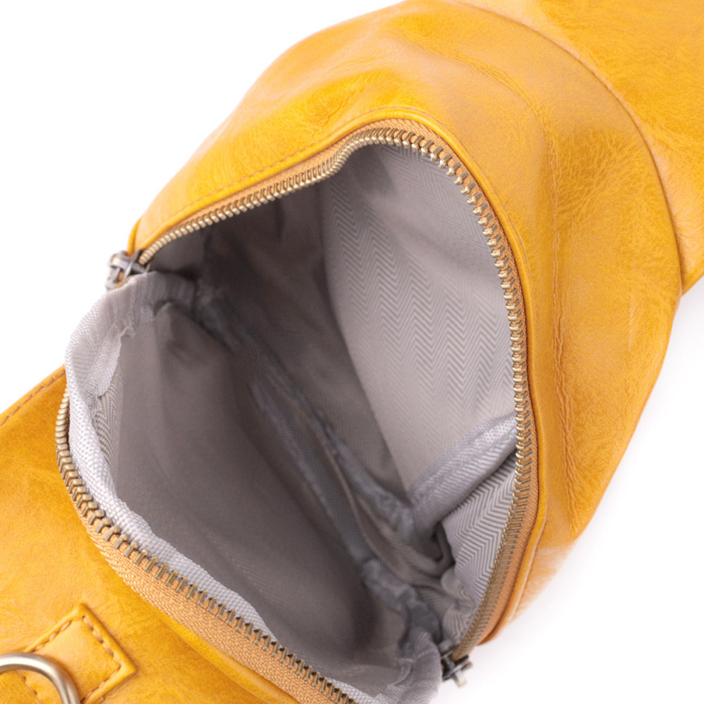 Удобная женская слинг сумка через плечо из экокожи Vintage sale_15118 Желтый Киев - изображение 8