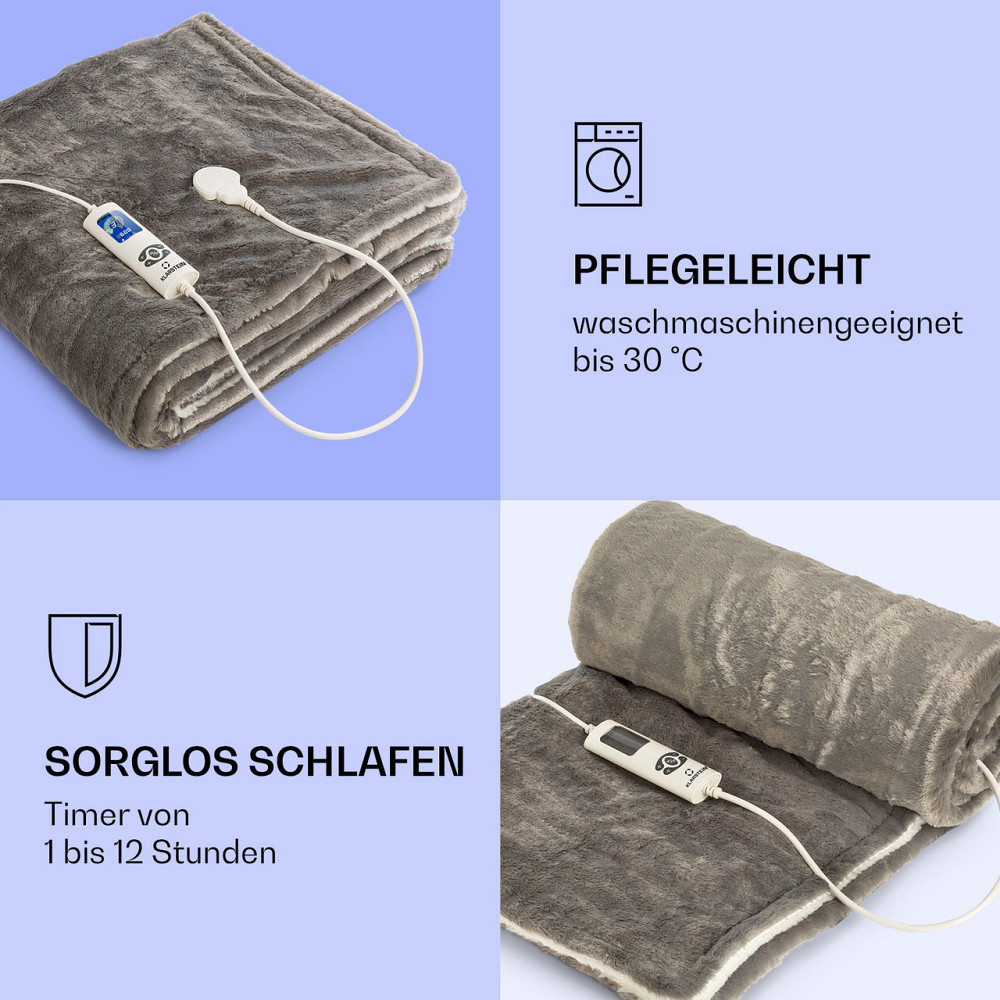 Доктор Електрична ковдра Watson SuperSoft 160 Вт, 180 x 130 см, плюшевий ведмедик, кремовий (Німеччина, читати Рівне - фото 4