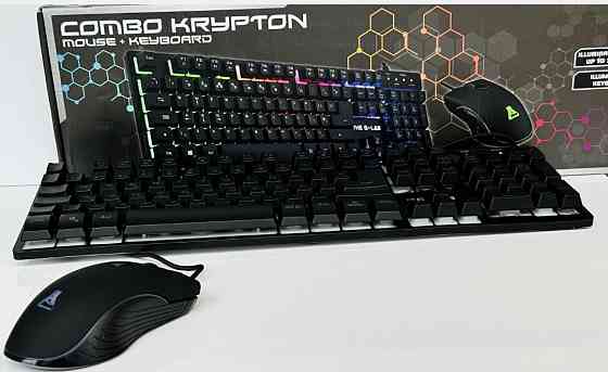 Дротова ігрова клавіатура та миша G-LAB KRYPTON Combo RGB підсвітка. Харків