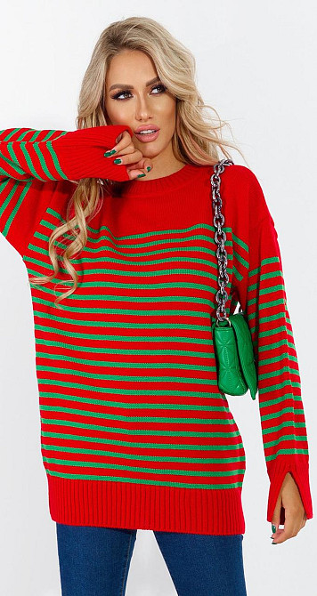 Стильный свитер в полоску (48-52) Киев - изображение 1