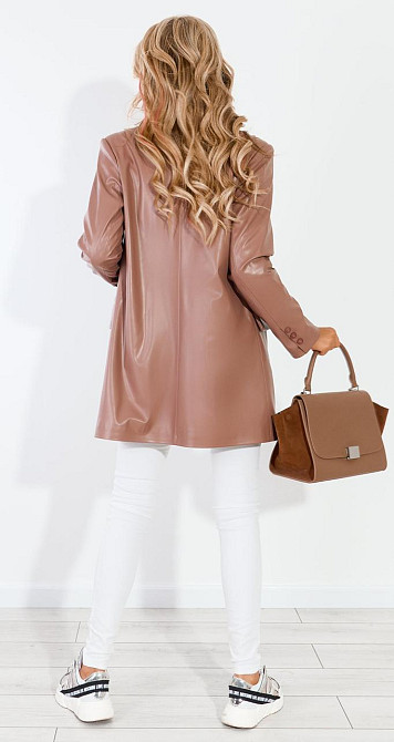 Подовжений шкіряний піджак (44) Київ - фото 7