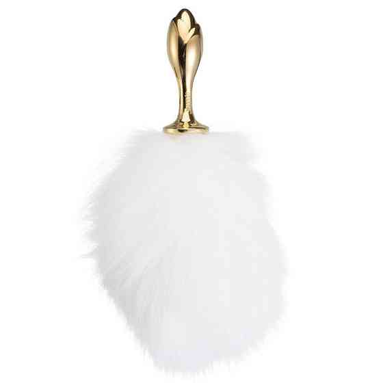 Металева анальна пробка Крихітний хвіст LOCKINK SEVANDA White Bunny-Tail Anal Rose-shape Plug Sex Aura Київ