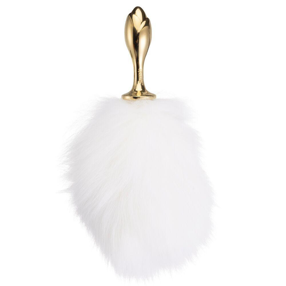 Металева анальна пробка Крихітний хвіст LOCKINK SEVANDA White Bunny-Tail Anal Rose-shape Plug Sex Aura Київ - фото 6