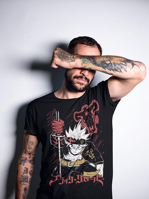 Футболка для хлопчика з аніме принтом Чорна конюшина оверсайз (зріст від 165 до 180) Чорний AnimeJ0508m Дніпро - фото 3