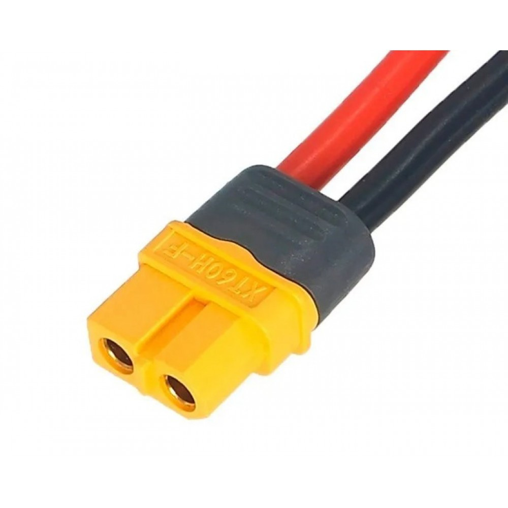 Гніздо живлення Amass XT60H(F), 500В, 30A/60А, 2-х контактне, з кабелем 14AWG 0.1м Полтава - фото 1