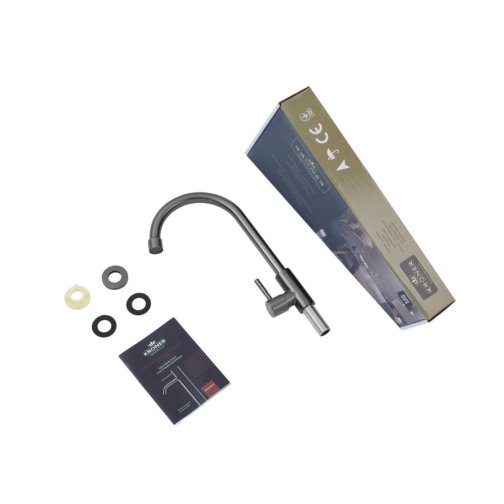 Кран на одну воду Kroner KRP Edelstahl Klassisch - SCH098PVD графит Киев - изображение 9