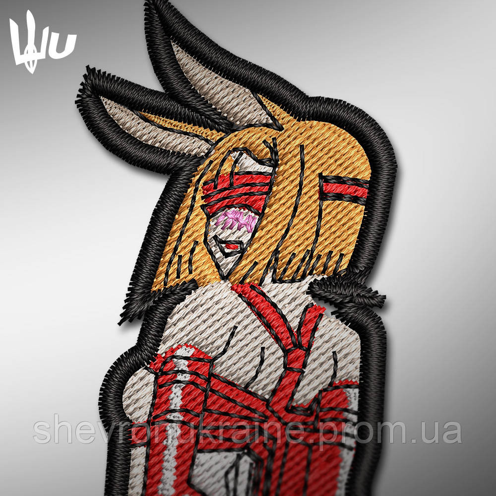 Шеврон под заказ ПОДАРОК ЗАЙКА (Срок изготовки 3-5 дней. На липучке) Размер 8x5см Киев - изображение 2