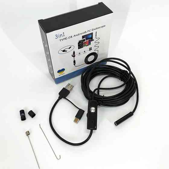 Профессиональный цветной эндоскоп 2 м 7 мм, Камера эндоскоп для android для авто AN-12 Львов