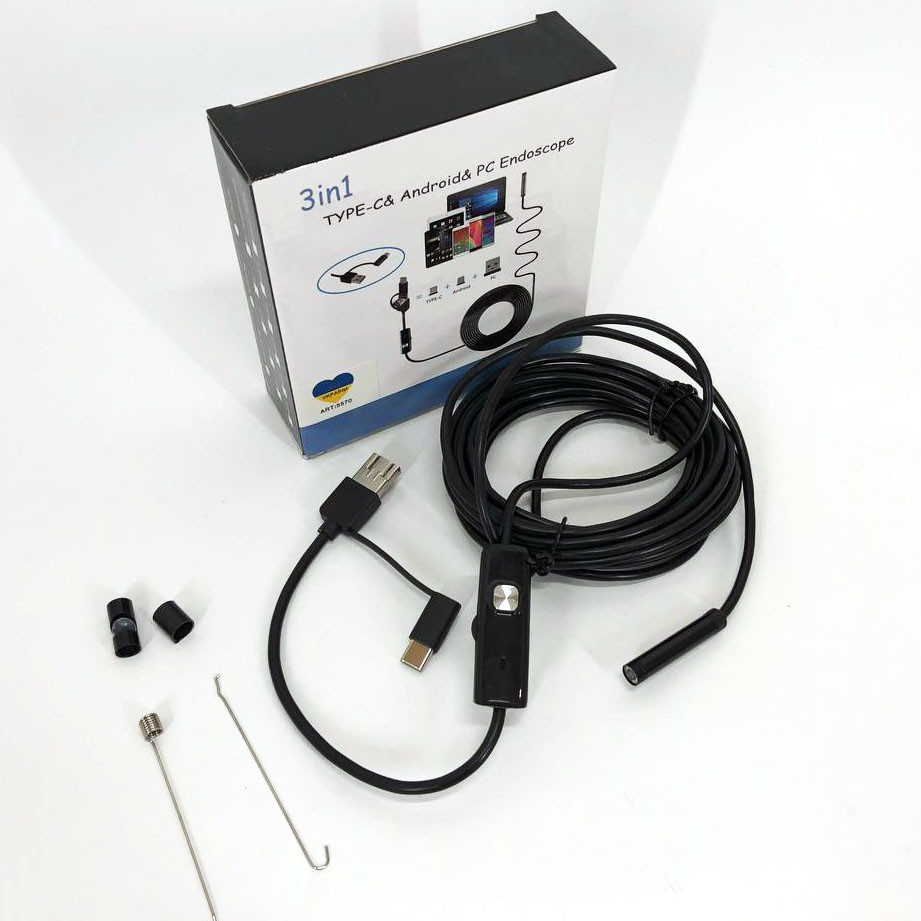 Профессиональный цветной эндоскоп 2 м 7 мм, Камера эндоскоп для android для авто AN-12 Львов - изображение 6