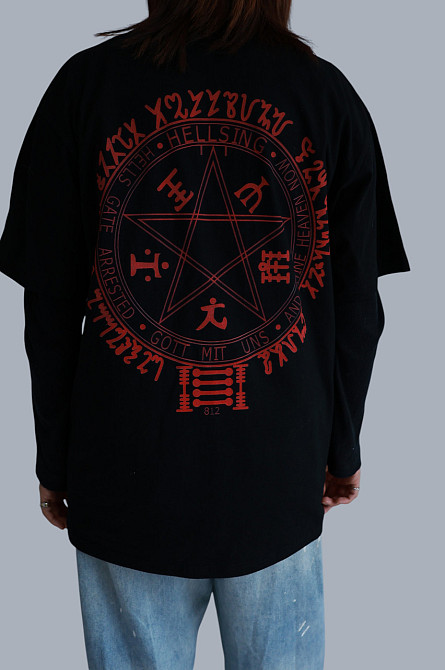 Футболка для хлопчика з принтом аніме Аніме Хеллсінг Ултімате Алукард оверсайз (зріст від 165 до 180) Чорний Дніпро - фото 5