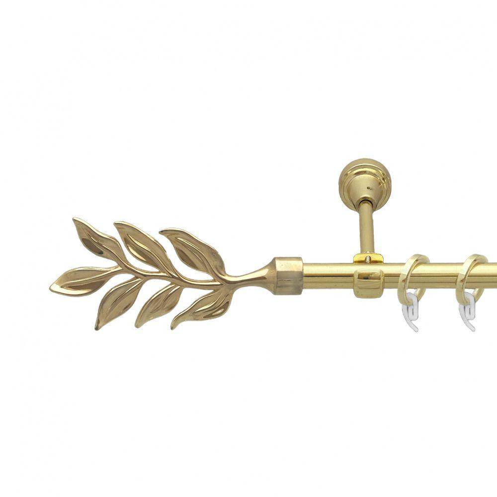 Карниз Orvit Лавр металевий однорядний відкритий гладка труба кільце фасонне металеве  Золото 16 мм 240 см (7751877) Львів - фото 1