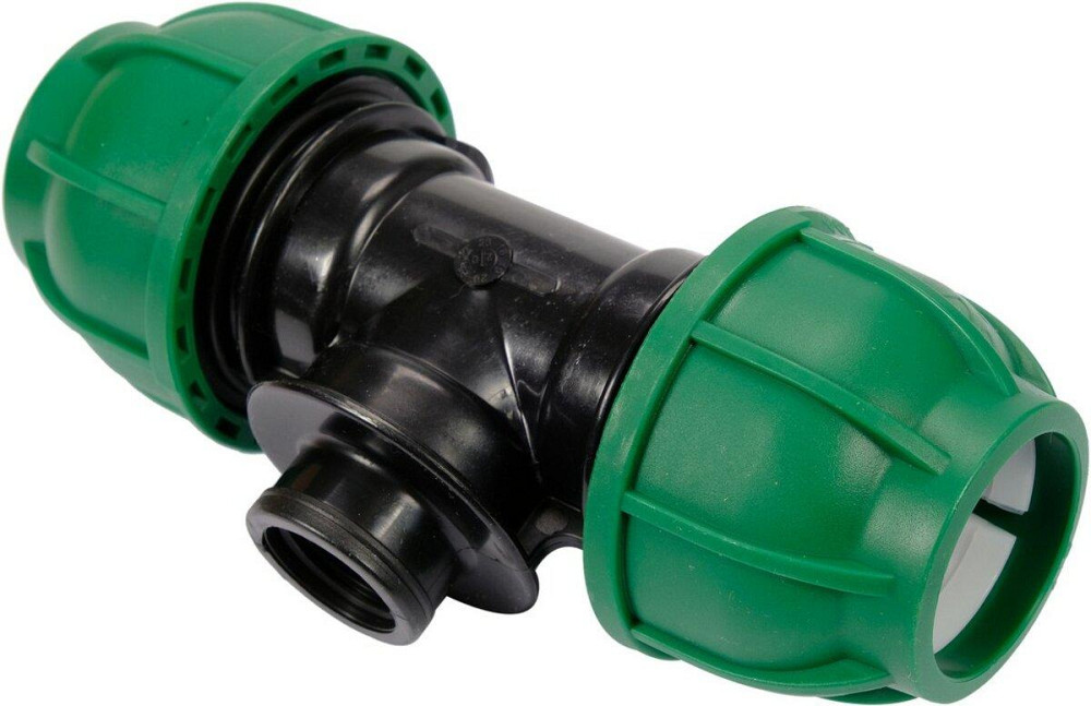 Трійник сполучний водяних пластикових труб 32 мм- 1/2"- 32 мм FLO поліпропіленовий, для тиску 1 MPa Одеса - фото 1