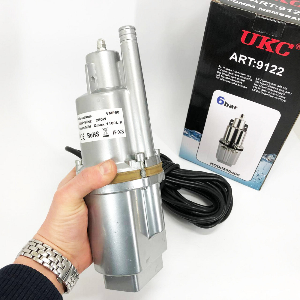 Насос вібраційний 0.25кВт, H 75м, Q 18л/хв, 100мм, 10м кабелю, верхній забір NO-86 Івано-Франківськ - фото 10