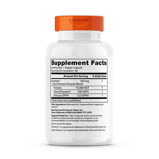 Розщеплення глютену Doctor's Best Gluten Rescue 60 капс Київ