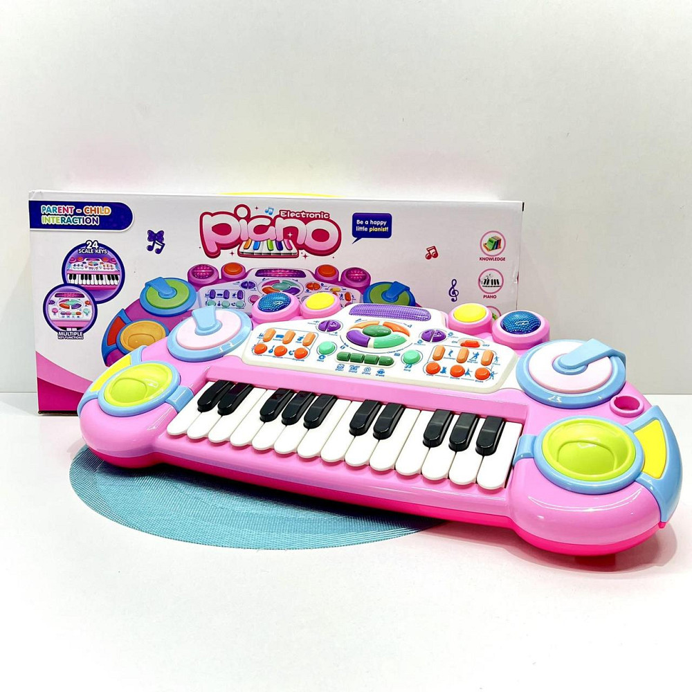 Синтезатор дитячий 24 клавіші музика світло запис 6 ритмів Рожевий (CY-6032B) Чернигов - изображение 3