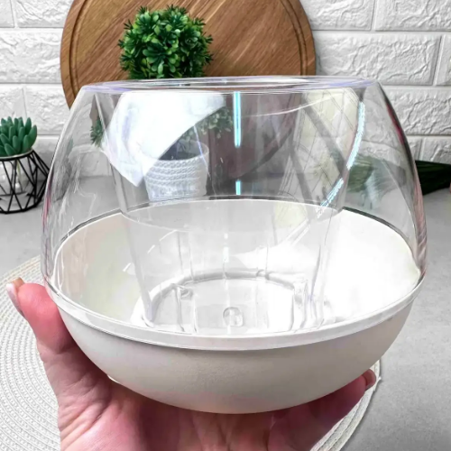 Вазон Сфера 10см біла троянда/прозорий Алеана Житомир - фото 4