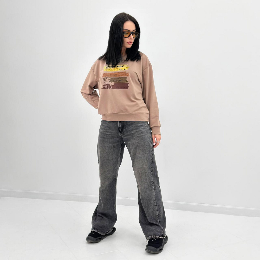 Демисезонный женский свитшот с принтом 