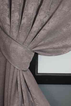 Комплект штор коротких VR-Textil Жаккард Sultan YL № 1210ш Серо-пудровый 130х170 см 2 шт (35-0073) Киев